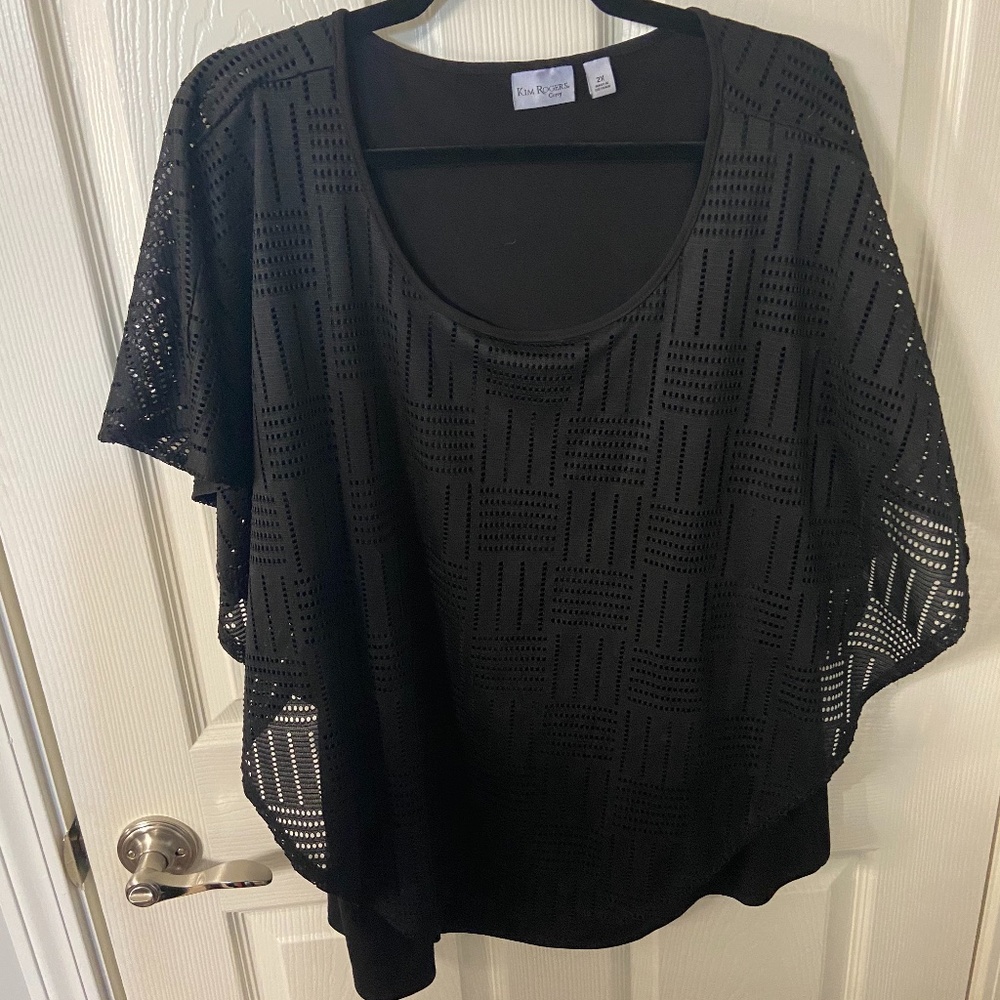 Black Ruffle Layer Kimono Top